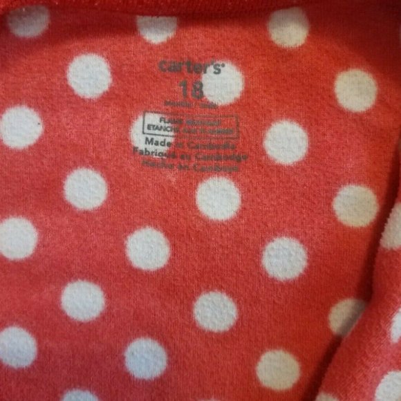 Kids Carter's Christmas Footed PJ's with Reindeer 18-month - Picture 5 of 5